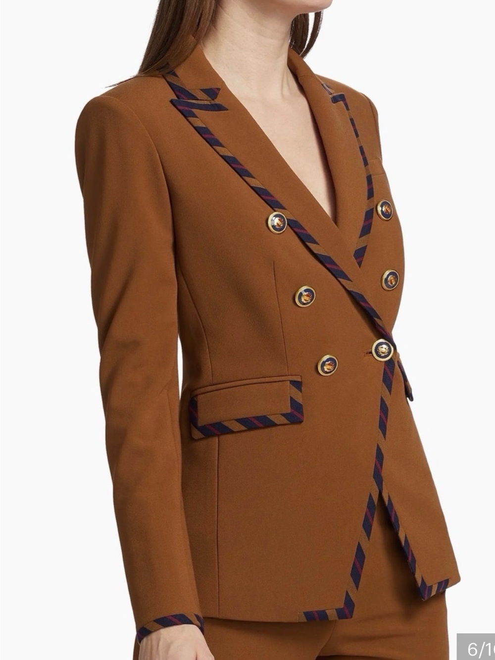Veronica Beard Miller Striped-Trim Dickey Jacket. NWT - Picture 4 of 7